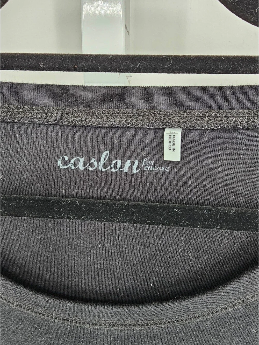 Caslon Womens Sz 1X Short Sleeve T Shirt Solid Black Cotton